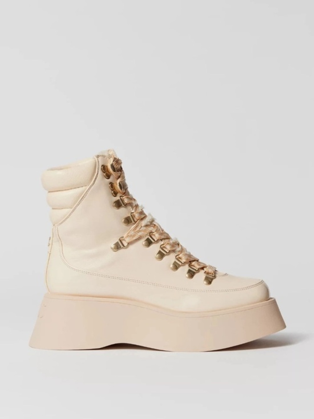 Circus NY By Sam Edelman Gail Platform Lace-Up Boot in Vanilla Bean SZ US 9